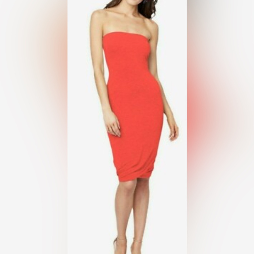 Rachel Roy Elegant Red Midi Body Con Dress